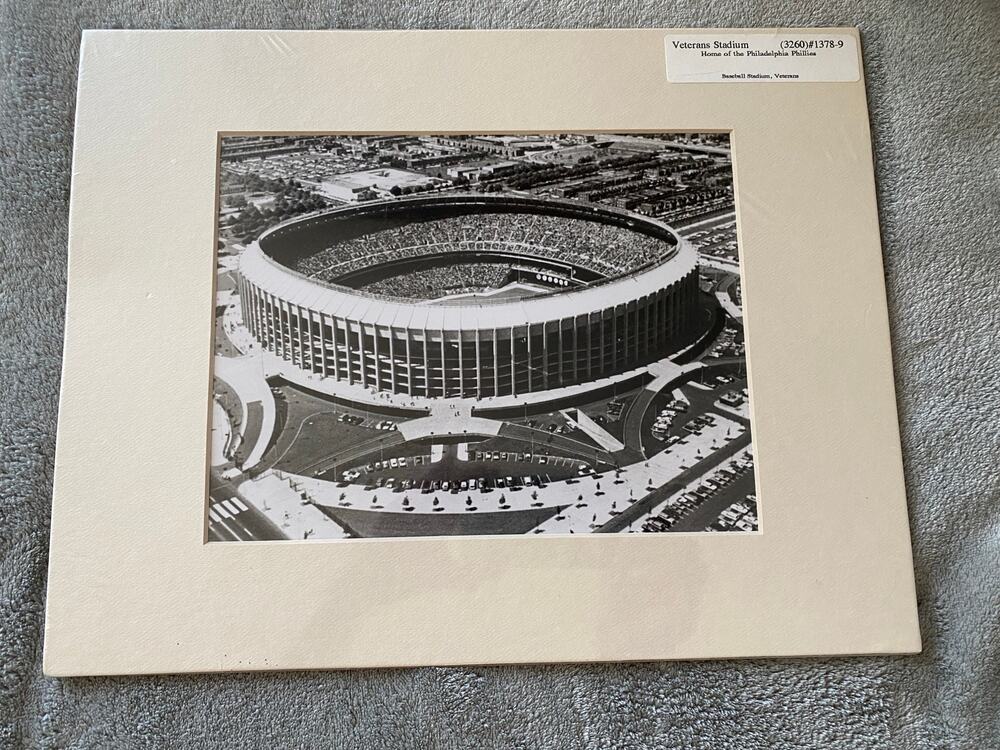 Vintage Black & White Photo of Veterans Stadium - Philadelphia, PA